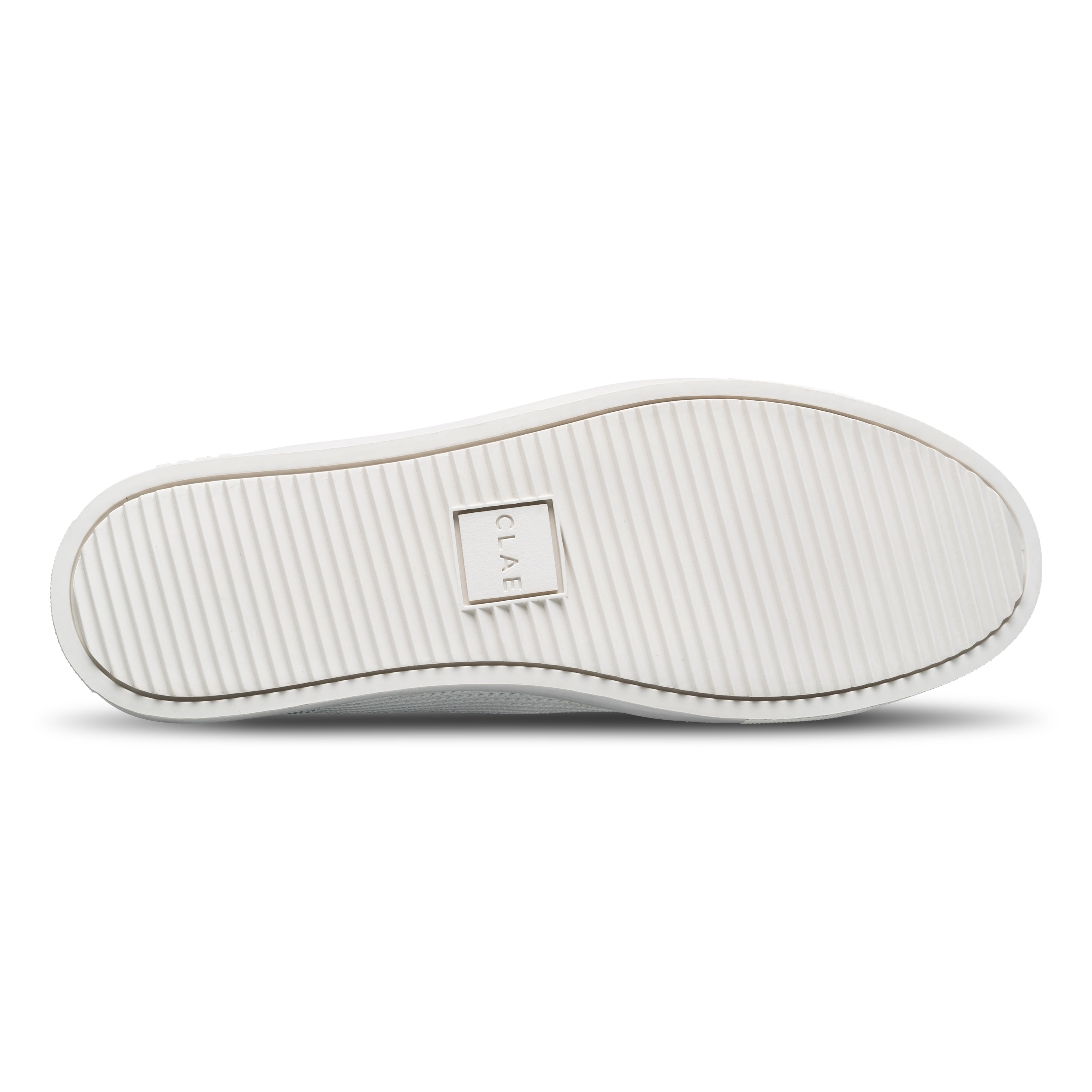 Bradley Knit shoe in White Pine Needle with Standard Premium (SP) sole, designed for comfort and durability, sole view.