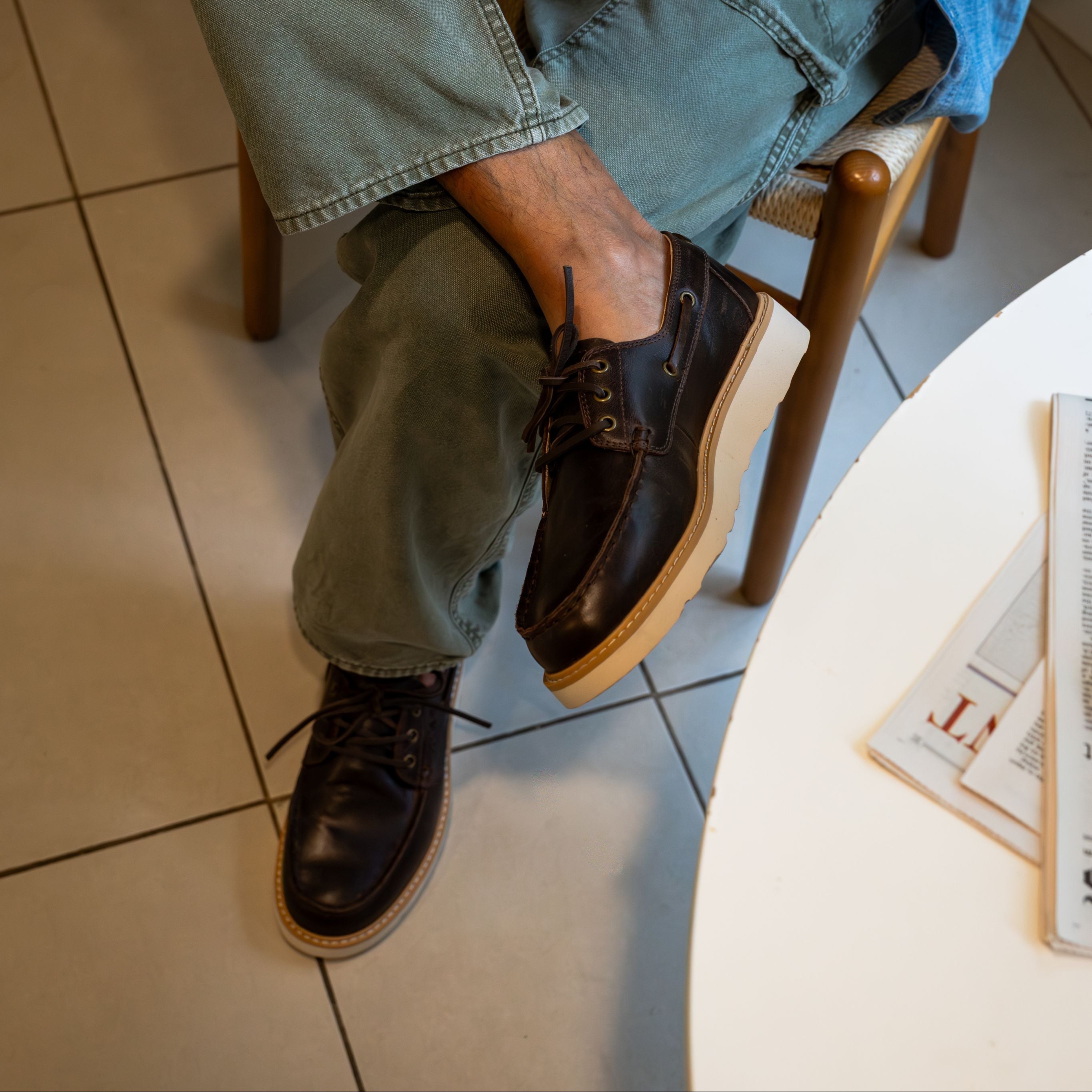 Carter Heritage Collection shoe worn in casual lifestyle setting, showcasing comfort and versatile style.