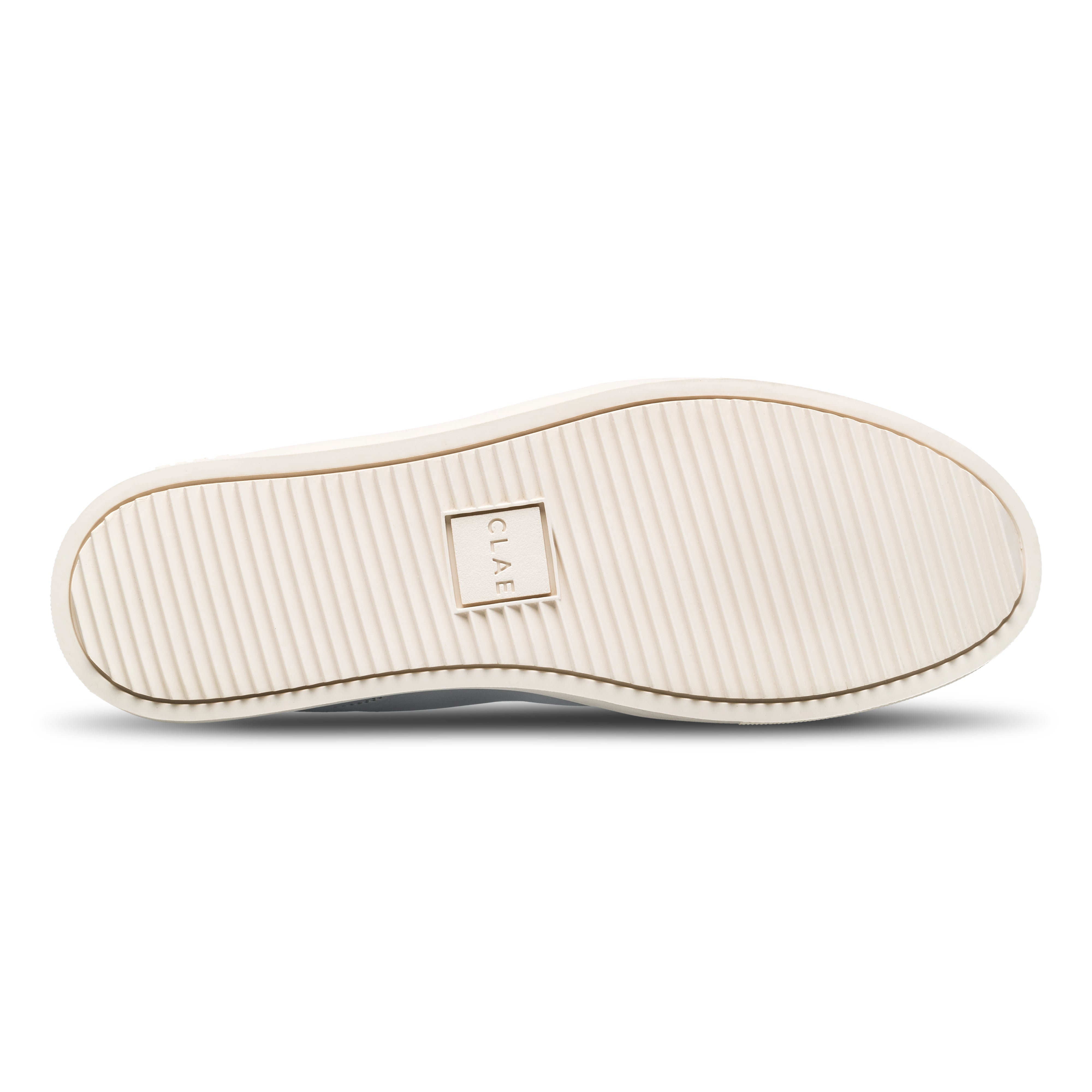 Deane court shoe in Quiet Gray Navy with Standard Premium (SP) outsole made of 30% natural rubber, sole view.