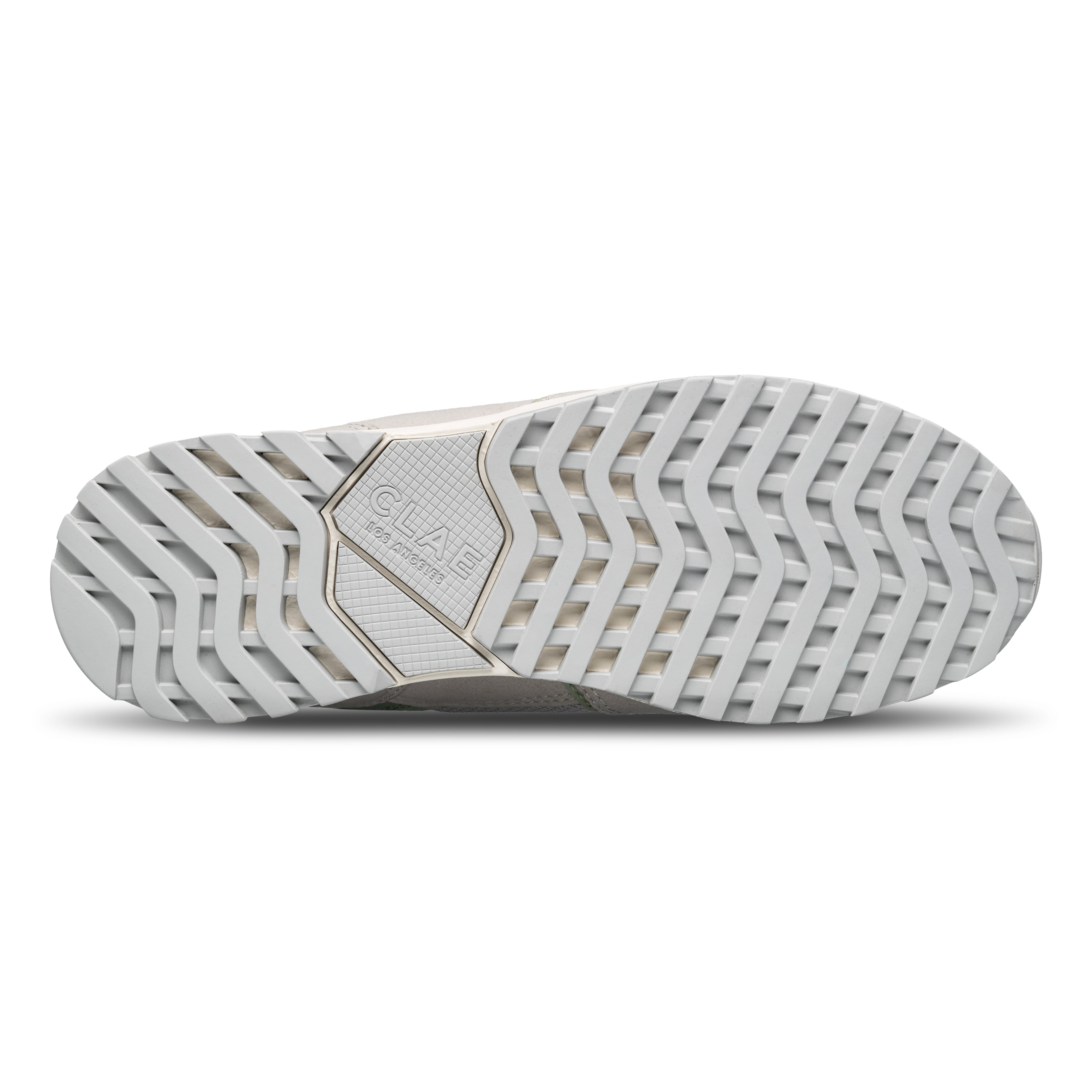 Joshua trainer in Quiet Gray Tea with Canyon Park (CP) sole featuring engineered rubber tread and EVA cushioning, sole view.